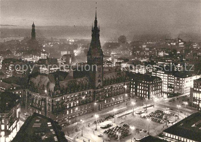 HAMBURG  CITY bei Nacht Rathaus