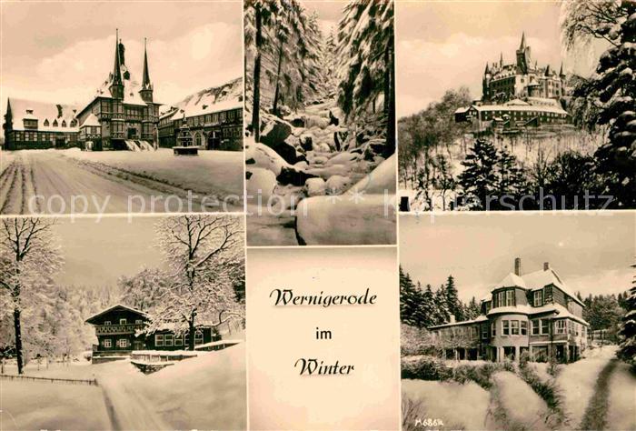 Wernigerode Harz Teilansichten Marktplatz Schloss