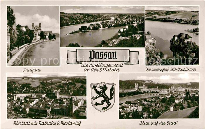 PAssAU Bayern Innquai Rathaus Maria-Hilf Ilz-Donau-Inn