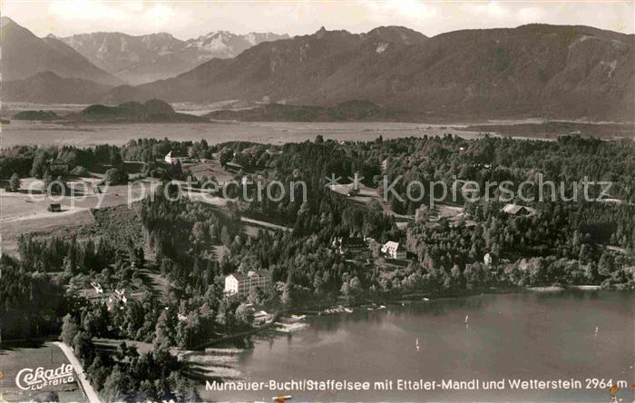 Murnau Staffelsee Murnauer-Bucht Ettaler-Mandl Wetterstein Fliegeraufnahme