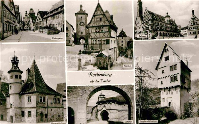 Rothenburg Tauber Roedergasse Hegereiterhaus Topplerschloesschen Ploenlein