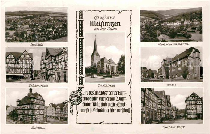 Melsungen Fulda Stadtkirche Fritzlarer Strasse Rathaus Brueckenstrasse