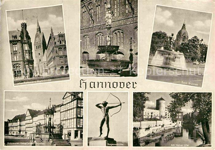 HANNOVER  CITY Holzmarkt Oskar-Winter-Brunnen Duve-Brunnen Bogenschuetze