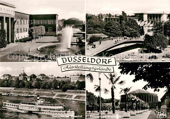 Duesseldorf Ausstellungsgelaende Seitenraddampfer Ehrenhof Europa-Halle