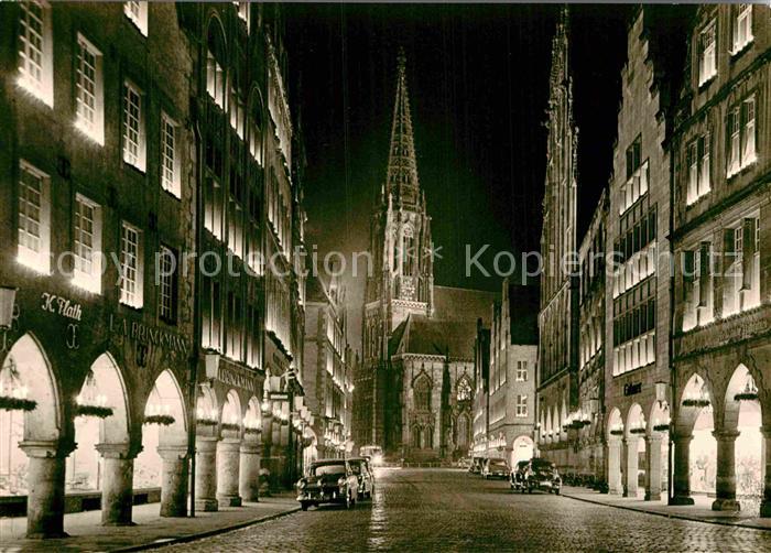 Muenster Westfalen Prinzipalmarkt Festbeleuchtung