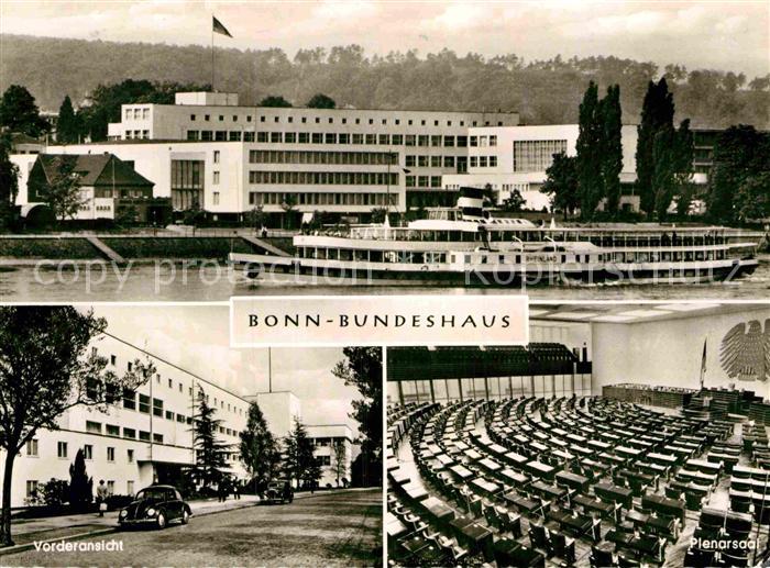 Bonn Rhein Bundeshaus Plenarsaal Seitenraddampfer Rheinland