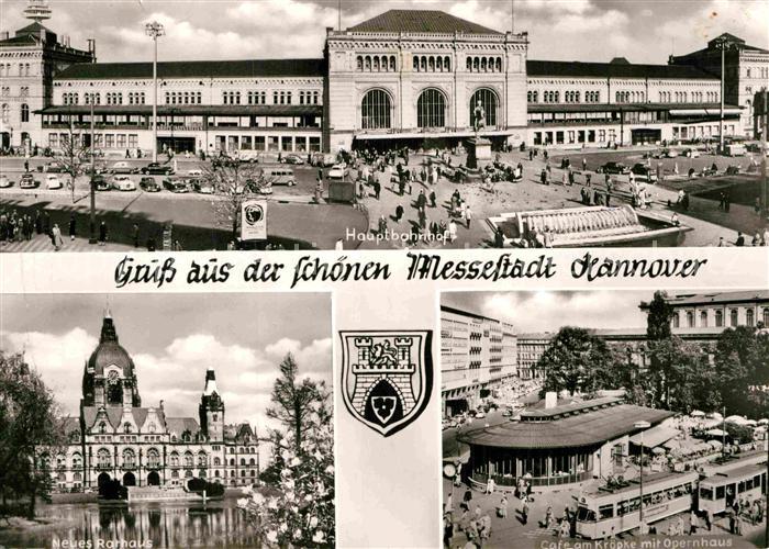HANNOVER  CITY Hauptbahnhof Neues Rathaus Cafe am Kroepcke Opernhaus