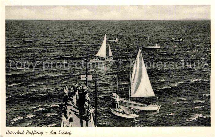 Haffkrug Ostseebad Seesteg Segelboote