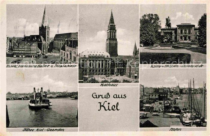 KIEL  CITY Markt Kaiser-Wilhelm-Universitaet Faehre Hafen