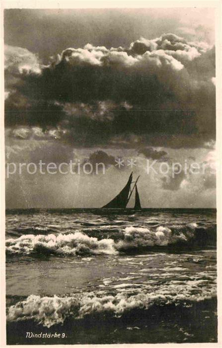 Wangerooge Nordseebad Windstaerke 9 Segelboot