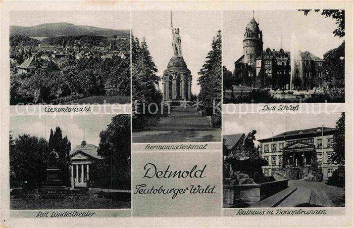 Detmold Schloss Landestheater Hermannsdenkmal Rathaus