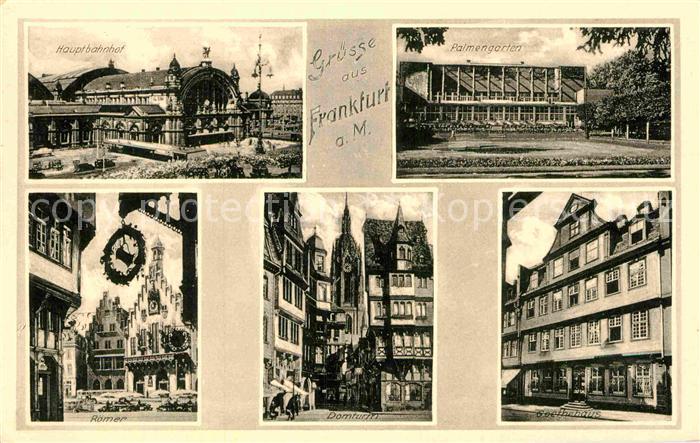 Frankfurt Main Hauptbahnhof Palmengarten Goethehaus Roemer Domturm