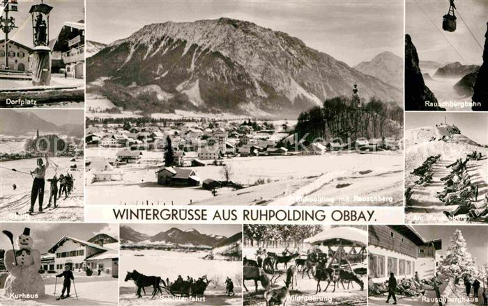 Ruhpolding Rauschbergbahn Kurhaus Pferdeschlitten Rauschberghaus