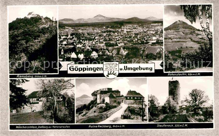 Goeppingen Ramsberg Hohenstaufen Ruine Rechberg Waescherschloss