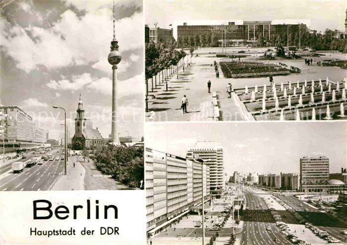 BERLIN CITY Marienkirche Fernsehrturm Palast der Republik Karl-Marx-Allee