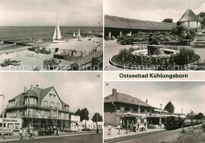 Kuehlungsborn Ostseebad Maxim-Gorki-Strasse Molli Bahnhof Konzertgarten Bootsanl