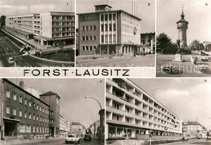 Forst Lausitz Berliner Strasse Konsum-Kaufhaus Wasserturm Post