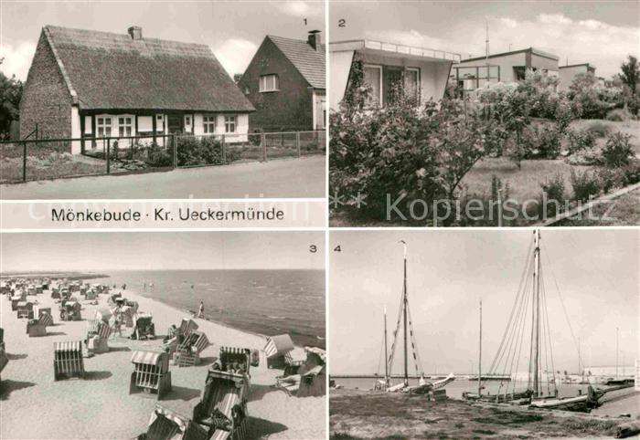 Moenkebude Altes Fischerhaus Bungalowsiedlung Strand Hafen