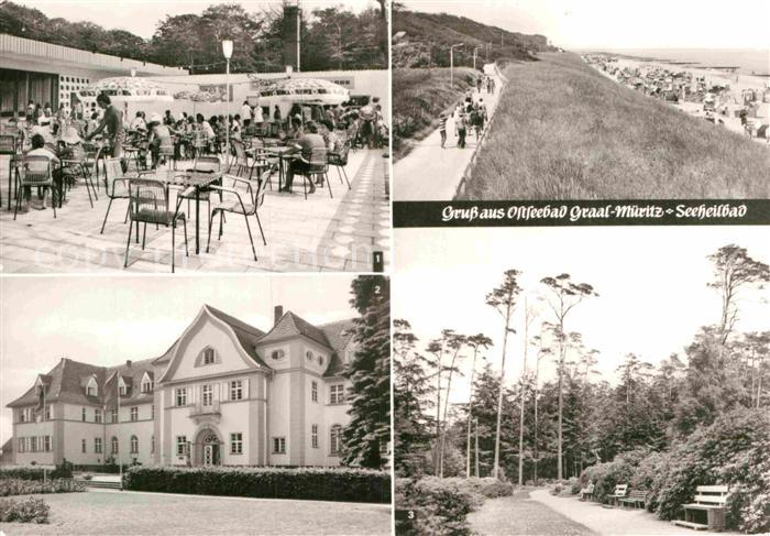 Graal-Mueritz Ostseebad Cafe-Eis-Terrasse Broiler-Gaststaette Sanatorium Richard