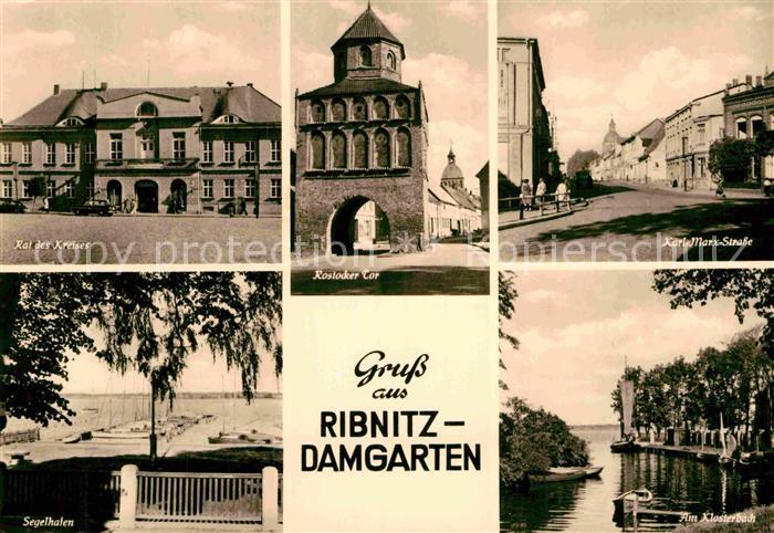 Ribnitz-Damgarten Ostseebad Karl-Marx-Strasse Segelhafen Rostocker Tor Rat des K