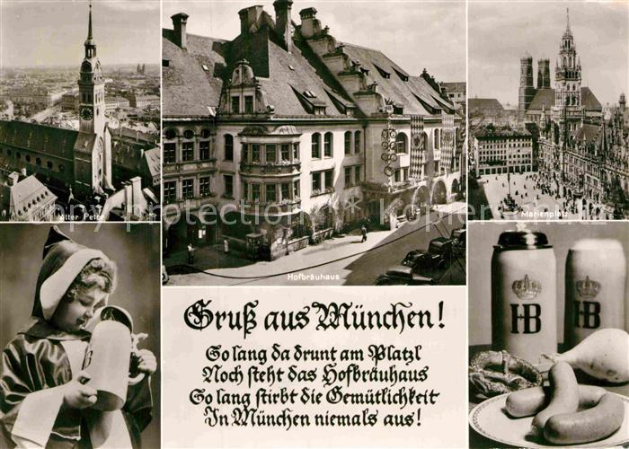 Muenchen Bayern Hofbraeuhaus Marienplatz Muenchner Kindl Alter Peter