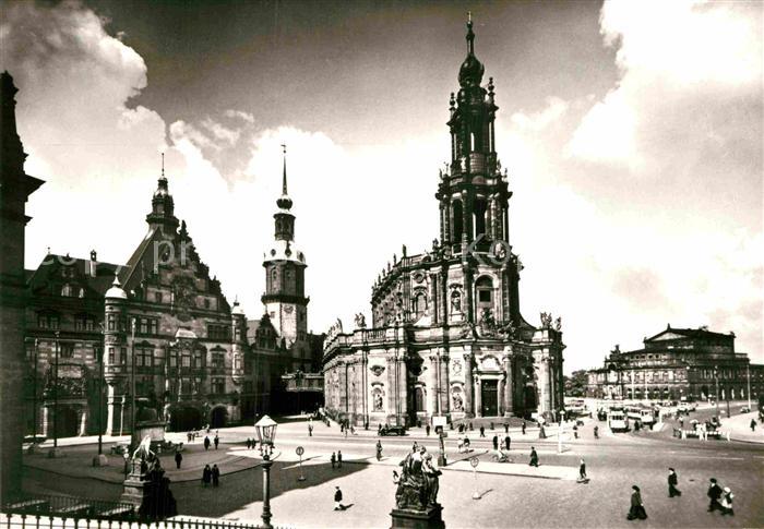 DRESDEN Elbe Georgentor Katholische Hofkirche Oper