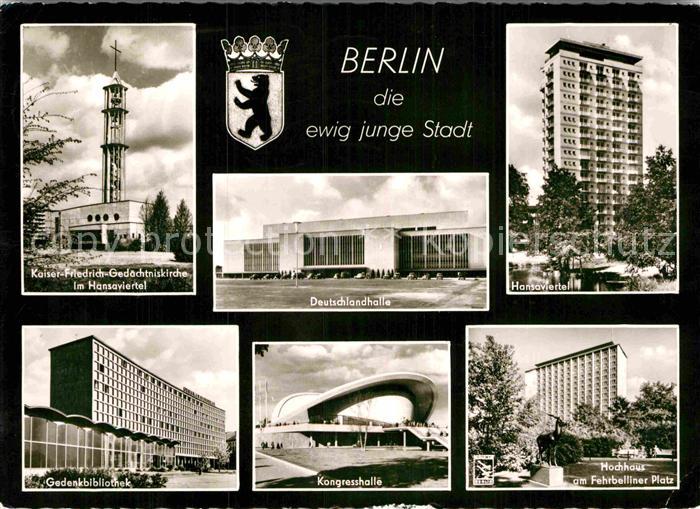 BERLIN CITY Deutschlandhalle Hansaviertel Hochhaus Fehrbelliner Platz