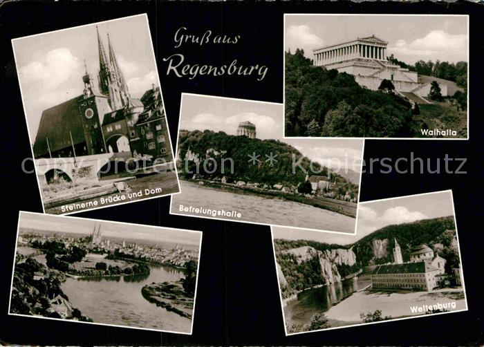 REGENSBURG Bayern Walhalla Befreiungshalle Weltenburg Steinerne Bruecke Dom