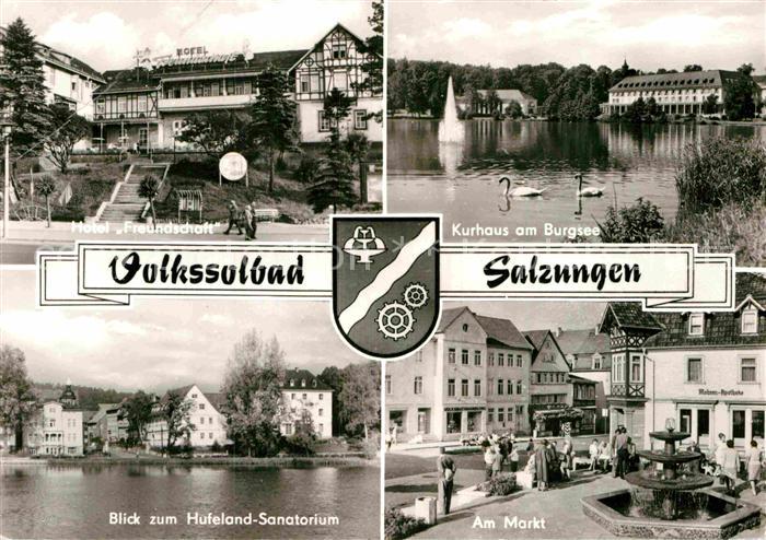 Bad Salzungen Hotel Freundschaft Kurhaus Burgsee Hufeland-Sanatorium Markt