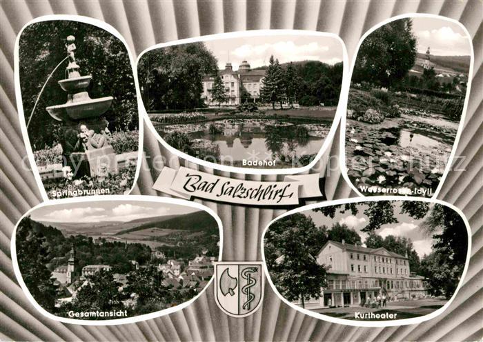 Bad Salzschlirf Badehof Kurtheater Springbrunnen Wasserrosen