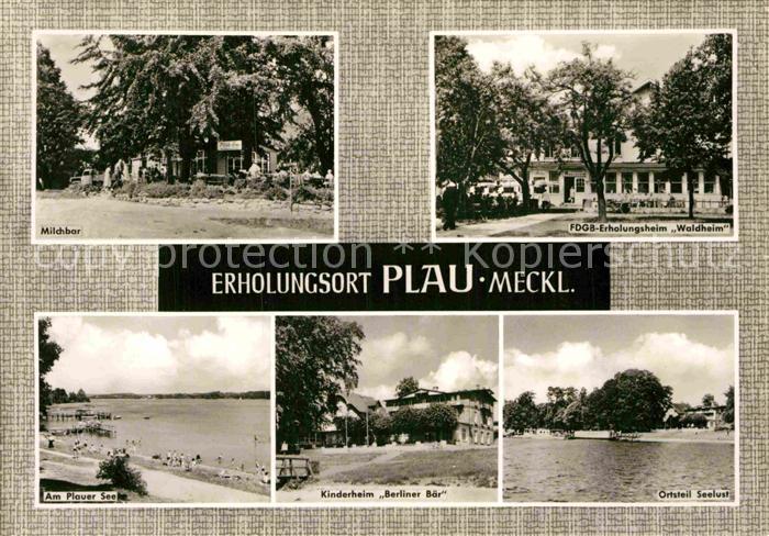 Plau Mecklenburg Milchbar Erholungsheim Waldheim Kinderheim Berliner Baer Seelus