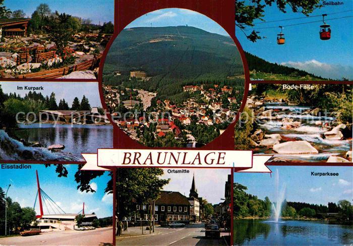 Braunlage Harz Kurpark Eisstadion Ortsmitte Kurparksee Bode Faelle Seilbahn