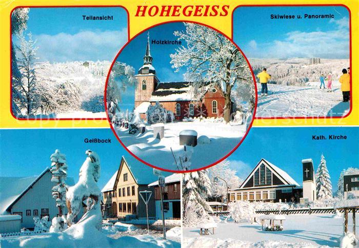 Hohegeiss Harz Teilansicht Skiwiese Panoramic Geissbock Katholische Kirche