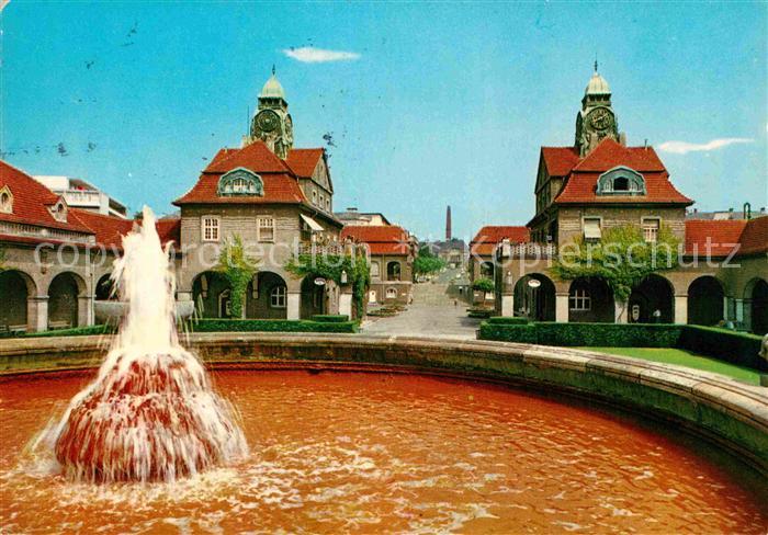 Bad Nauheim Blick vom Sprudelhof zum Bahnhof