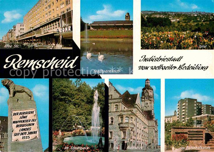 Remscheid Allee Strasse Stadtpark Bahnhofsplatz Bergischer Loewe