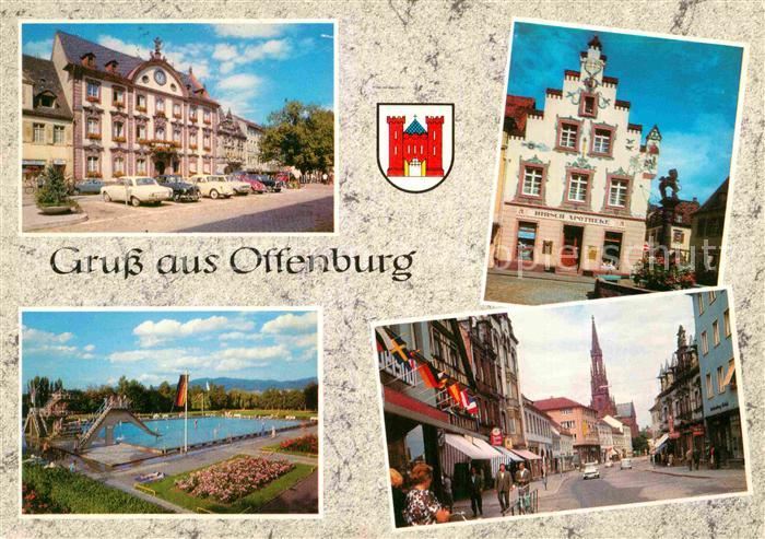 Offenburg Rathaus Loewenbrunnen Bad Hauptstrasse