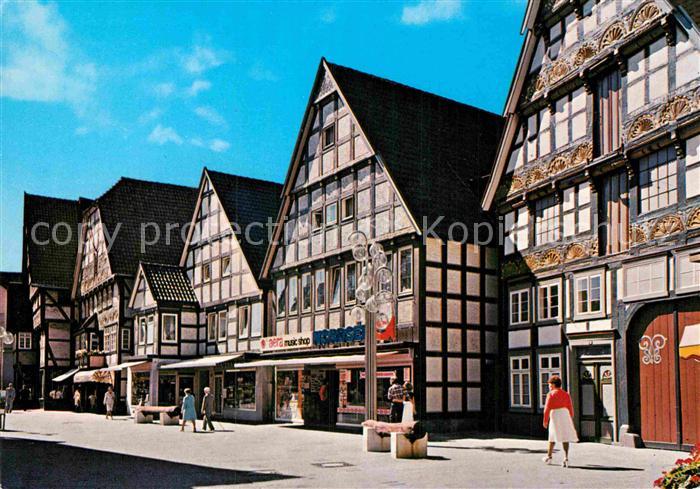 Bad Salzuflen Fachwerkhaeuser in der Fussgaengerzone