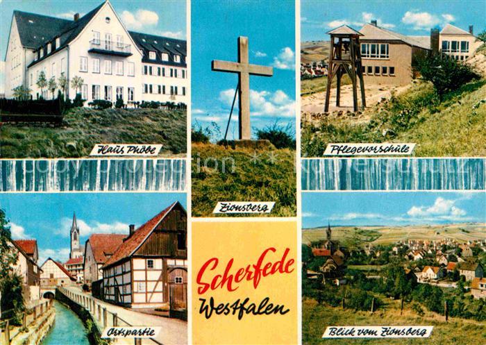 Scherfede Haus Phoebe Ortspartie Blick vom Zionsberg Gipfelkreuz