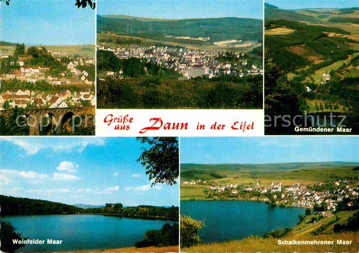 Daun Eifel Fliegeraufnahme Gemuender- Weinfelder- Schalkenmehrener Maar