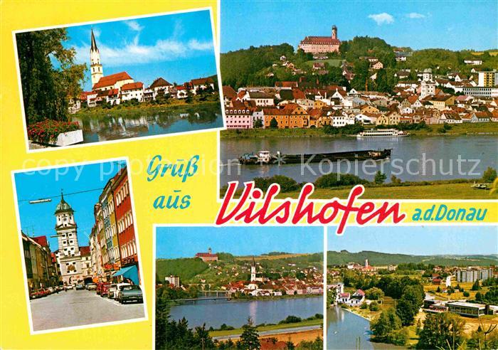 Vilshofen Donau Stadttor Kirche Burg Donau Panorama