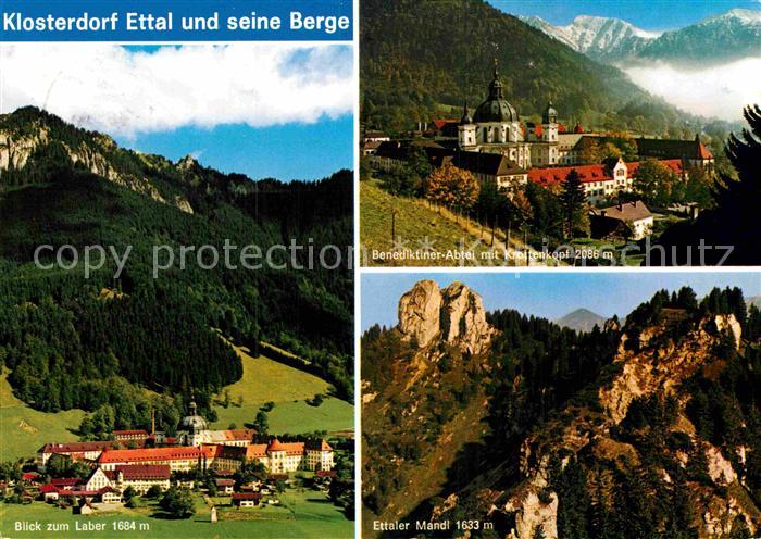 Ettal Blick zum Laber Mandl Benediktiner Abtei