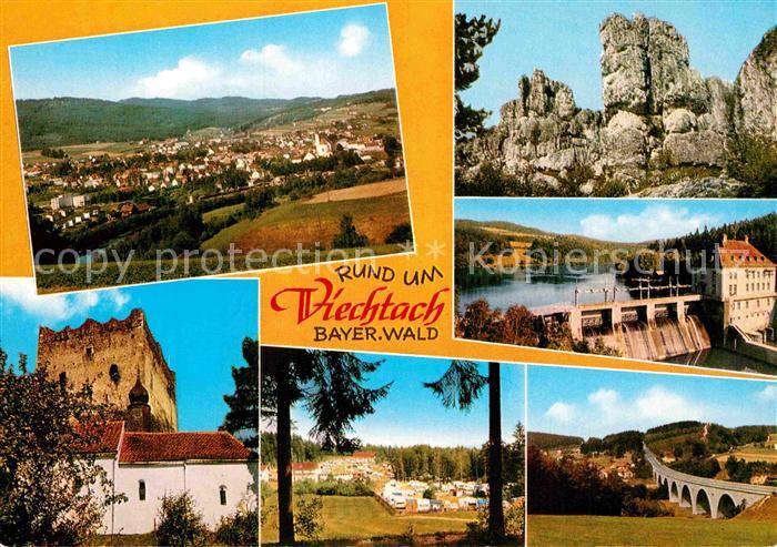 Viechtach Bayerischer Wald Burgruine Teilansicht Viadukt Campingplatz