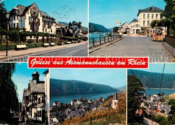 Assmannshausen Hotel Krone Hotel Zwei Mohren Altes Haus Teilansicht Seilbahn