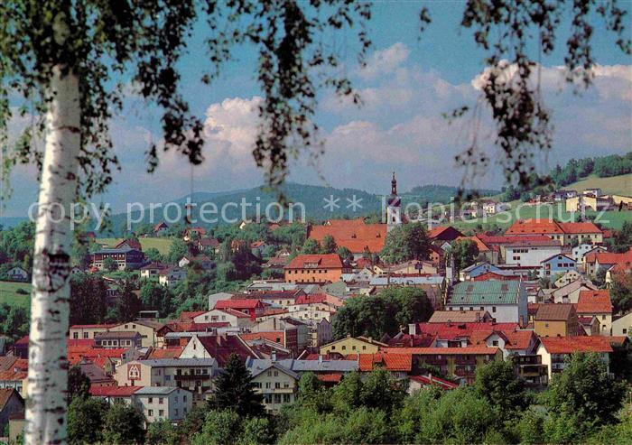Grafenau Niederbayern Teilansicht mit Kirche