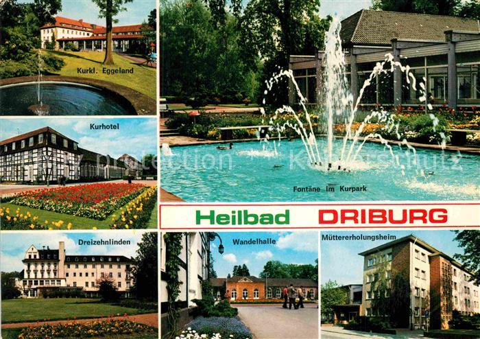 Bad Driburg Foentaene im Kurpark Eggeland Kurhotel Wandelhalle Muettererholungsh
