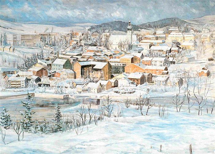 Grafenau Niederbayern Gesamtansicht im Winterkleid