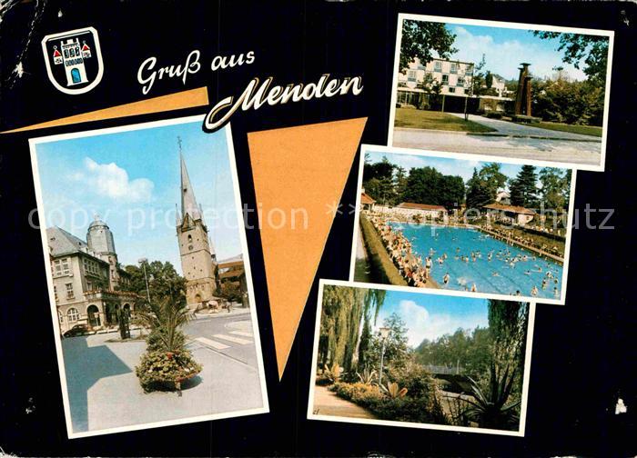 Menden Rheinland Kirche Platz Freibad Park