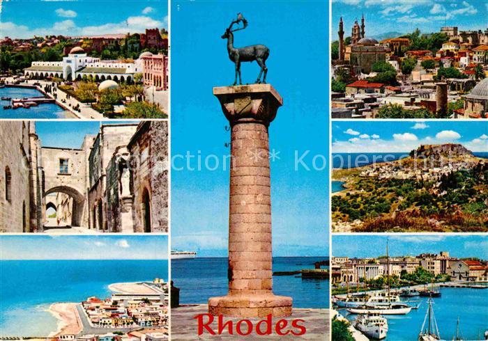 Rhodes Rhodos Greece Statue Hafen