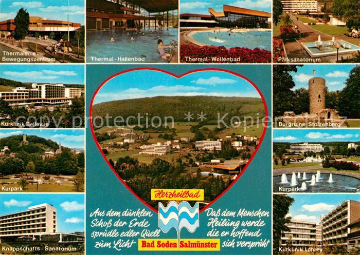 Bad Soden-Salmuenster Burgruine Stolzenberg Kurklinik Bellevue Lohrey