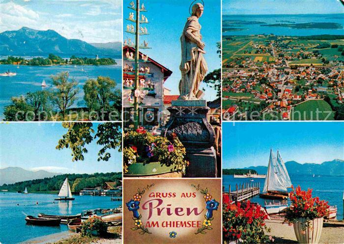 Prien Chiemsee Segelboot Fliegeraufnahme